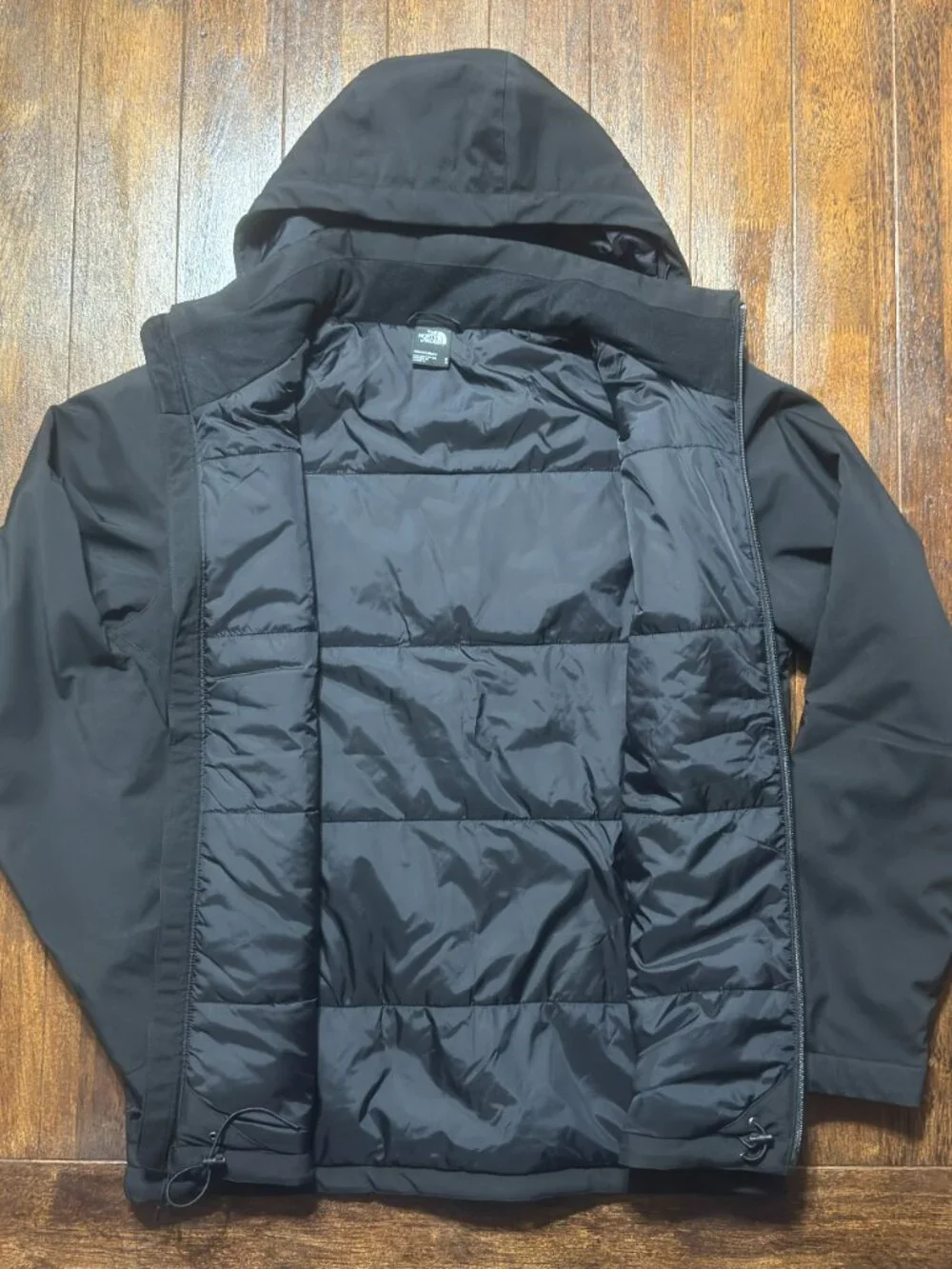 The North Face Apex Elevation Jacket Mens Medium Black Full Zip Hooded Insulated